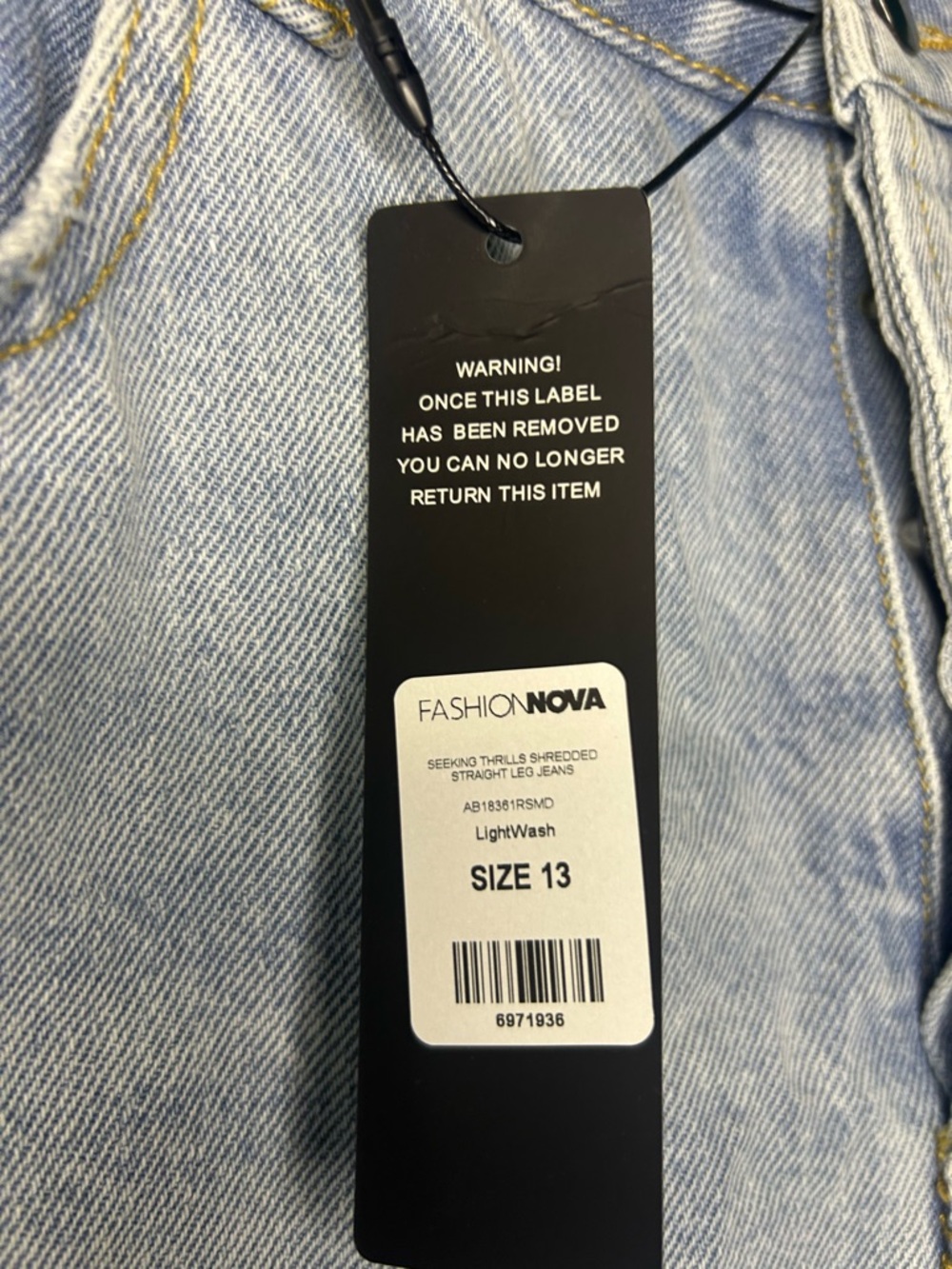 Fashion Nova Light Wash Denim Straight Leg Jeans - Picture 2 of 6
